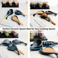 Kitchen Spoon Rest - Cooking Spoon Holder For Stove Top White Coffee Spoon Rest Ceramic Spoon Holder For Kitchen Counter, Kitchen Decor For Counter, Coffee Bar Accessories (Nave Blue) 10 Kitchen Spoon Rest - Cooking Spoon Holder For Stove Top White Coffee Spoon Rest Ceramic Spoon Holder For Kitchen Counter, Kitchen Decor For Counter, Coffee Bar Accessories (Nave Blue) -Peugeot Shop 51OeuMNkOsL
