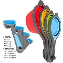 Measuring Cups And Spoons, Collapsible Measuring Cups And Spoons Set, Plastic Measuring Cup Set, Kitchen Dry Silicone Measuring Cups Cute, Camping Measuring Cups Collapsible Measure Cups -Peugeot Shop 51Of0xKPaqL