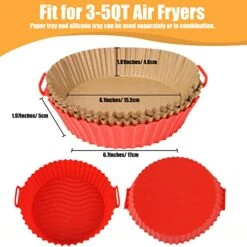 Air Fryer Liners Set, 100PCS Parchment Paper Disposable + 1PC Silicone Air Fryer Liner Reusable For Easy Bake Oven And Roaster (6.1inch, Round) 12 Air Fryer Liners Set, 100PCS Parchment Paper Disposable + 1PC Silicone Air Fryer Liner Reusable For Easy Bake Oven And Roaster (6.1inch, Round) -Peugeot Shop 51OfvSCa0UL