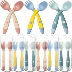 Toddler Utensils Baby Spoons And Forks Set With Case Bendable Self Feeding Training Flatware Silicone Spoon Fork For Kids Babies Children Handle Toddler Set, Green, Pink, Yellow (3 Sets) 15 Toddler Utensils Baby Spoons And Forks Set With Case Bendable Self Feeding Training Flatware Silicone Spoon Fork For Kids Babies Children Handle Toddler Set, Green, Pink, Yellow (3 Sets) -Peugeot Shop 51Oh7lP5VBL