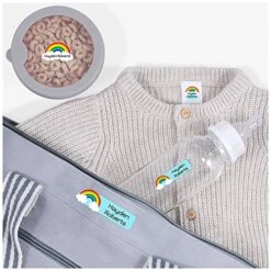 Rainbow Daycare Labels Pack (96 Pack) Durable Personalized Labels For Preschool, Kindergarten, Travel, Clothes, Lunch Boxes And Cups