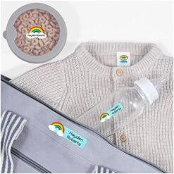 Rainbow Daycare Labels Pack (96 Pack) Durable Personalized Labels For Preschool, Kindergarten, Travel, Clothes, Lunch Boxes And Cups -Peugeot Shop 51OjrRMbEML. AC