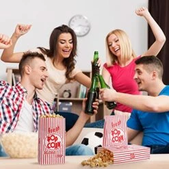 Paper Popcorn Bags 2 Oz Popcorn Bags Individual Servings Red And White Striped Popcorn Bags For Popcorn Machine Movie Nights Birthday Carnival Party Supplies (200 Pcs) -Peugeot Shop 51OmDQF1UTL