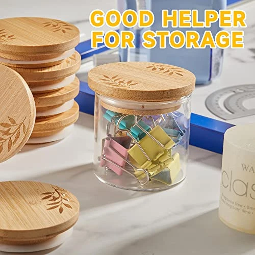 Yogurt Jar Lids Set Bamboo Jar Lids Wooden Lids Compatible With Oui Yogurt Jars Round Reusable Canning Lids Covers For Yogurt Jars With Silicone Sealing Rings For Yogurt Food Storage (6) 3 Yogurt Jar Lids Set Bamboo Jar Lids Wooden Lids Compatible With Oui Yogurt Jars Round Reusable Canning Lids Covers For Yogurt Jars With Silicone Sealing Rings For Yogurt Food Storage (6) - Image 3