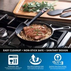 I ORO Silicone Spatula Set - Rubber Kitchen Spatulas For Baking, Cooking, & Mixing - 600°F Heat-Resistant & BPA Free Silicone Scraper Spatulas For Nonstick Cookware - Dishwasher Safe (4pc, Black) -Peugeot Shop 51OnjZyRitL