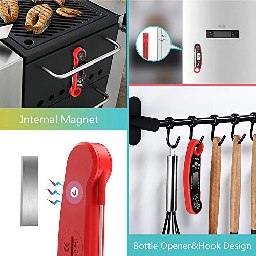 WAFA Instant Read Meat Thermometer, Waterproof Ultra Fast Cooking Thermometer With Bottle Opener Backlight And Calibration, Digital Food Thermometer For Kitchen, Outdoor Cooking, Grill And BBQ 2 WAFA Instant Read Meat Thermometer, Waterproof Ultra Fast Cooking Thermometer With Bottle Opener Backlight And Calibration, Digital Food Thermometer For Kitchen, Outdoor Cooking, Grill And BBQ - Image 2