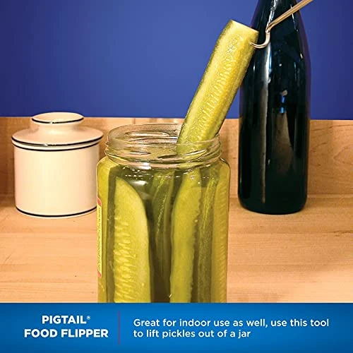 1324 12” PigTail Food Flipper, Blister Pack - ABS Handle, PigTail Flipper, Meat Hook For Grilling, Wood/Stainless, 201310 4 1324 12” PigTail Food Flipper, Blister Pack - ABS Handle, PigTail Flipper, Meat Hook For Grilling, Wood/Stainless, 201310 - Image 4