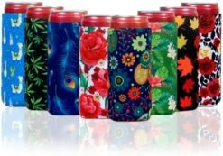 8 Pcs Slim Can Coolers Sleeves For 12oz Slim Beer & Hard Soda, Tall Skinny Can Cooler Holder Colorful Neoprene Bottle Insulator Perfect For Christmas Parties Valentines Day Gifts (Floral) -Peugeot Shop 51OrTFgsANL. AC