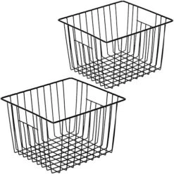 Freezer Baskests Organizer Bins, Freezer Wire Storage Basket Refrigerator Storage Baskets Bins Organizer With Built-in Handles For Cabinets, Pantry, Closets, Bedrooms - Set Of 2 12 Freezer Baskests Organizer Bins, Freezer Wire Storage Basket Refrigerator Storage Baskets Bins Organizer With Built-in Handles For Cabinets, Pantry, Closets, Bedrooms - Set Of 2 -Peugeot Shop 51P2399e16L. AC