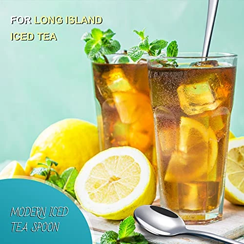 Iware 9-Inch Long Handle Iced Tea Spoon, Coffee Spoon, Ice Cream Spoon, Stainless Steel Cocktail Stirring Spoons, Set Of 4 4 Iware 9-Inch Long Handle Iced Tea Spoon, Coffee Spoon, Ice Cream Spoon, Stainless Steel Cocktail Stirring Spoons, Set Of 4 - Image 4