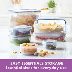 Lock & Lock OcknLock Easy Essential Storage Set/Food Containers Airtight Bins/BPA-Free/Dishwasher Safe, 38 Piece, Clear -Peugeot Shop 51PAHLsLtNL