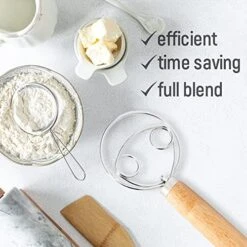 Pack Of Danish Dough Whisk With Dough Scrapper, Stainless Steel Ring Bread Whisk With Wooden Handle Dough Mixer Hand Tool, Danish Whisk For Dough, Dutch Whisk For Cake, Pizza 13 Inch -Peugeot Shop 51PBMqceYFL