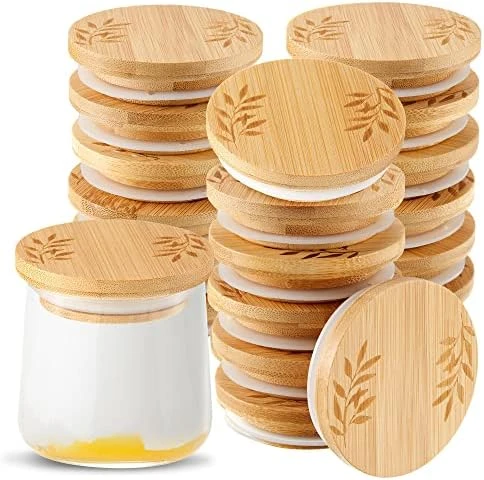 Yogurt Jar Lids Set Bamboo Jar Lids Wooden Lids Compatible With Oui Yogurt Jars Round Reusable Canning Lids Covers For Yogurt Jars With Silicone Sealing Rings For Yogurt Food Storage (6) 8 Yogurt Jar Lids Set Bamboo Jar Lids Wooden Lids Compatible With Oui Yogurt Jars Round Reusable Canning Lids Covers For Yogurt Jars With Silicone Sealing Rings For Yogurt Food Storage (6) - Image 8