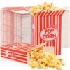 200 Pcs Paper Popcorn Boxes 1 Oz Close Top Oil Proof Disposable Popcorn Container 6 X 4 X 2 Inch Red And White Stripes Leak Proof Popcorn Boxes For Party Movie Party Theater Night Carnival Birthday