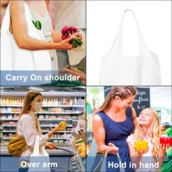 CGBE Canvas Tote Bags With Inner Pocket Reusable Grocery Bags Bulk Reusable Shopping Bags Large Capacity Machine Washable -Peugeot Shop 51PKwJa7iML