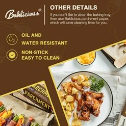 Nbleached Parchment Paper Roll For Baking, 13 In X 164 Ft, 177 Sq.Ft, Baklicious Non-stick Baking Parchment Paper For Baking, Cookies, Bread, Oven, Air Fryer, Steamer, Baking Paper -Peugeot Shop 51PLCnTtiLS