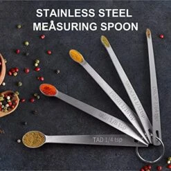 5 Pcs Measuring Spoons Set, Stainless Steel Tablespoon Measure Spoon, Small Teaspoon, Mini Spoon For Home Kitchen Baking Cooking -Peugeot Shop 51PMhiGLnVL