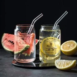 Glass Smoothie Straws, Reusable Clear Bent 9 In X 10 Mm Drinking Straws, Set Of 4 With Cleaning Brush 11 Glass Smoothie Straws, Reusable Clear Bent 9 In X 10 Mm Drinking Straws, Set Of 4 With Cleaning Brush -Peugeot Shop 51PNamV2T3L