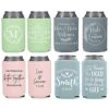 Customized Wedding Can Coolers Personalized Wedding Favors Monogram Can Holders (Custom – Assorted, 100 Can Cooler)