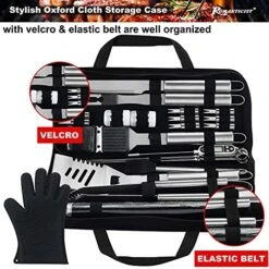 Omanticist Barbecue Tool Set With Storage Bag - Portable Grill Tool Kit - Professional BBQ Set For Outdoor Cooking And Camping Grill Accessories Sets -Peugeot Shop 51PQeT2teAS