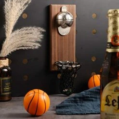 Magnetic Basketball Bottle Opener, Wooden Wall Mounted Opener With Cap Collector Catcher, Ideal Gift For Basketball And Beer Lovers, Use As Kitchen-Yard-Bar Decoration 11 Magnetic Basketball Bottle Opener, Wooden Wall Mounted Opener With Cap Collector Catcher, Ideal Gift For Basketball And Beer Lovers, Use As Kitchen-Yard-Bar Decoration -Peugeot Shop 51PTIJjOcvL