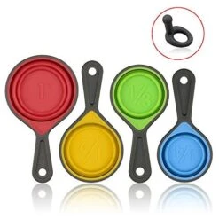 Measuring Cups And Spoons Set, Collapsible Measuring Cups, 8 Piece Measuring Tool Engraved Metric/US Markings For Liquid & Dry Measuring, Space Saving, BPA Free Silicone, Colorful -Peugeot Shop 51PWoZA87gL