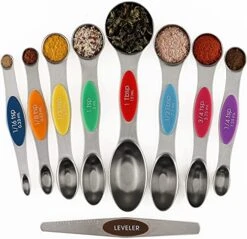 Magnetic Measuring Spoons Set Of 9 Stainless Steel Stackable Dual Sided Teaspoon Tablespoon For Measuring Dry And Liquid Ingredients Fits In Spice Jars -Peugeot Shop 51PYBeipOWL. AC