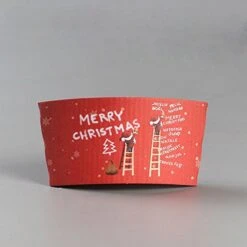 Christmas Paper Coffee Cups With Lids (50-Count, White) Disposable Hot & Cold Drinkware W/ Holiday Insulated Sleeves | Santa, Stocking, Reindeer | Party, Tea, Cocoa -Peugeot Shop 51Pb7BHmFuL