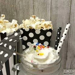 Lack And White Paper Straws - Polka Dot - 7.75 Inches - 50 Pack -Peugeot Shop 51Pbm9TxJaL