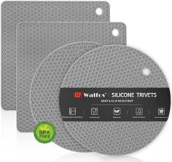 Silicone Microwave Mats, Walfos Heat Resistant Multi-Purpose Microwave Trivet Mat, Non-Slip, BPA Free And Dishwasher Safe, Perfect For Microwave, Oven, Hot Pan, Set Of 2, Grey -Peugeot Shop 51PdFNXRlL. AC