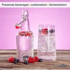 16 Ounce Clear Glass Flip Top Beer Bottles For Brewing - Beer, Kombucha, Soda, Juice - 12 Pack Glass Bottle For Fermentation, Storage, Drinking | A Family-Owned American Brand