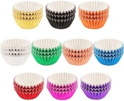 550 Pieces Foil Cupcake Liner Baking Cups Muffin Tins Treat Cups Foil Metallic Cupcake Liners For Weddings,Birthdays,Baby Showers, Multicolor -Peugeot Shop 51PhV9WP2L. AC