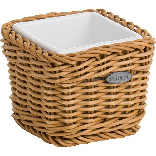 Westmark Saleen Rectangular Wicker Basket With Porcelain Insert, 9,5 X 9,5 X 7,5 Cm, Beige 3 Westmark Saleen Rectangular Wicker Basket With Porcelain Insert, 9,5 X 9,5 X 7,5 Cm, Beige - Image 3