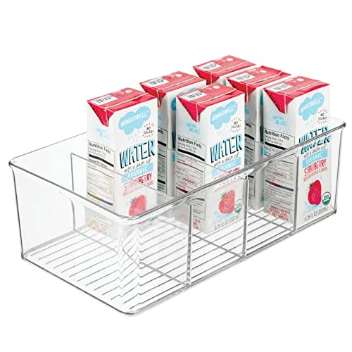 MDesign Plastic Food Storage Organizer Bin Box Container - 4 Compartment Holder For Packets, Pouches, Ideal For Kitchen, Pantry, Fridge, Countertop Organization - 4 Pack - Clear 6 MDesign Plastic Food Storage Organizer Bin Box Container - 4 Compartment Holder For Packets, Pouches, Ideal For Kitchen, Pantry, Fridge, Countertop Organization - 4 Pack - Clear - Image 6
