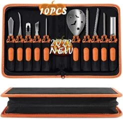 Halloween Pumpkin Carving Kit Professional Stainless Steel Pumpkin Pottery Sculpture Modeling Tools Set -Peugeot Shop 51PlnbrndyL. AC