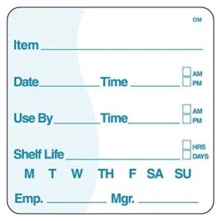 Issolvable Item/Date/Use-by Shelf-Life Label, 2" X 2" (Roll Of 250)