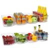 HOOJO Refrigerator Organizer Bins - 8pcs Clear Plastic Bins For Fridge, Freezer, Kitchen Cabinet, Pantry Organization And Storage, BPA Free Fridge Organizer, 12.5" Long