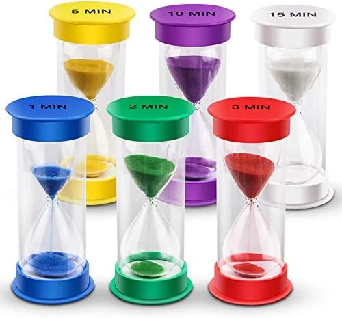 Sand Timer, Acrylic Hourglass Timer Colorful Sandglass Timer 1 Min/2 Mins/3 Mins/5 Mins/10 Mins/15 Mins Sand Clock Timer For Games Classroom Home Office(Pack Of 6) 8 Sand Timer, Acrylic Hourglass Timer Colorful Sandglass Timer 1 Min/2 Mins/3 Mins/5 Mins/10 Mins/15 Mins Sand Clock Timer For Games Classroom Home Office(Pack Of 6) - Image 8