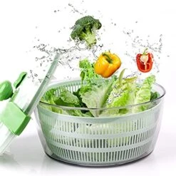 HEIMP Dryer Kitchen Fast Salad Spinner Large, Free Clips & Locking, Lettuce Vegetables Washer Dryer Drainer Crisper Strainer For Washing & Drying Leafy Vegetables Kitchen Slicer -Peugeot Shop 51Q5NfY42HL