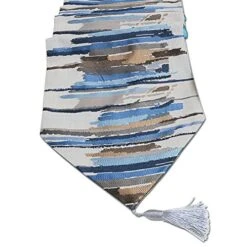 Multi-Size Colorful Stripe Fall Table Runners With Tassels LivebyCare Stripe Fabric For Table Decoration 13 X 80 Inches