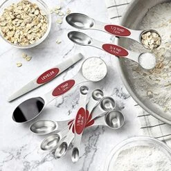 Magnetic Measuring Spoons Set Stainless Steel Sauce Spoons Fits In Spice Jars Set Of 8 Is Oil, Salt, Sauce And Vinegar Measuring Tool (Red) 13 Magnetic Measuring Spoons Set Stainless Steel Sauce Spoons Fits In Spice Jars Set Of 8 Is Oil, Salt, Sauce And Vinegar Measuring Tool (Red) -Peugeot Shop 51QCd3g3CEL