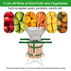 JUQUANBH Fruit Apple Wine Crusher,7 Litre/1.8Gallon Manual Juicer Grinder,Scratter Pulper For Wine And Cider Pressing(Stainless Steel, Gallon,Green) 5 JUQUANBH Fruit Apple Wine Crusher,7 Litre/1.8Gallon Manual Juicer Grinder,Scratter Pulper For Wine And Cider Pressing(Stainless Steel, Gallon,Green) -Peugeot Shop 51QGWHR7jIL