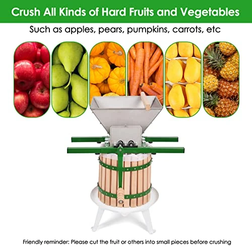 JUQUANBH Fruit Apple Wine Crusher,7 Litre/1.8Gallon Manual Juicer Grinder,Scratter Pulper For Wine And Cider Pressing(Stainless Steel, Gallon,Green) 3 JUQUANBH Fruit Apple Wine Crusher,7 Litre/1.8Gallon Manual Juicer Grinder,Scratter Pulper For Wine And Cider Pressing(Stainless Steel, Gallon,Green) - Image 3