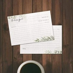 Farmhouse Greenery Recipe Cards From Dashleigh, 48 Cards, 4x6 Inches, Sage Green And White, Water-Resistant And Double-Sided (Farmhouse Recipe Cards) -Peugeot Shop 51QIN1TErKS