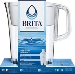 Brita Large 10 Cup Water Filter Pitcher With 1 Standard Filter, Made Without BPA, Tahoe, White -Peugeot Shop 51QJn8cGh7L
