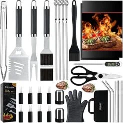 31PC Heavy Duty BBQ Grilling Accessories Grill Tools Set - Stainless Steel Grilling Kit With Storage Bag For Camping, Tailgating - Perfect Barbecue Utensil Gift For Men Women -Peugeot Shop 51QUoEyrHCL. AC