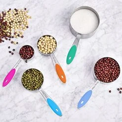 Measuring Cups & Spoons Set Of 21 - Wildone Stainless Steel Measuring Cups And Spoons With Colored Silicone Handle, 8 Nesting Metal Cups, 8 Spoons & 5 Mini Spoons, For Dry And Liquid Ingredient -Peugeot Shop 51QVtc10CrS 1