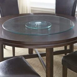 Owery Hill 40" Round Glass Lazy Susan With Triple Beveled Edge, Dining Turntable -Peugeot Shop 51QWCfs60DL
