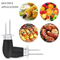 10Pcs/5 Pairs Corn Holders, Stainless Steel Corn On The Cob BBQ Fork Skewers For Home Cooking Parties Camping(Black) -Peugeot Shop 51QapQKX8sL