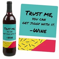 90's Throwback - 1990s Wine Party Decorations For Women And Men - Bottle Label Stickers - Set Of 4 -Peugeot Shop 51QhNuwJN8L